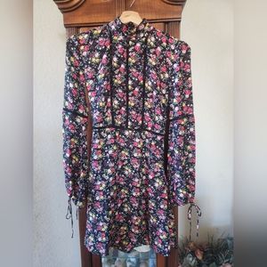 H&M Floral Chiffon Dress Long Sleeve Small